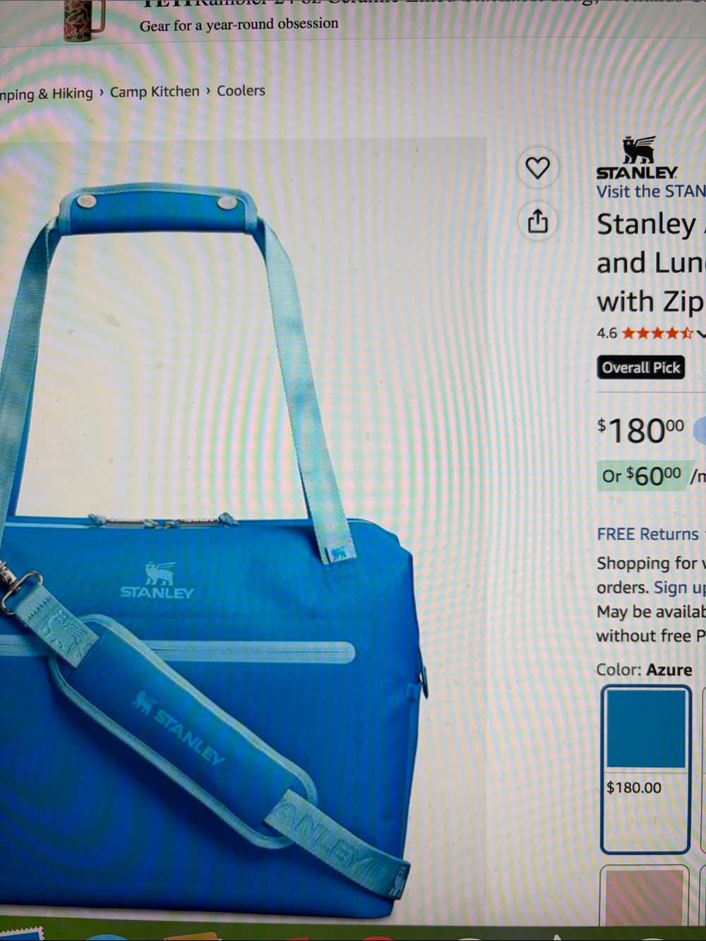 NWT Stanley Azure Blue Julienne Max soft Cooler, Brand New and Beautiful 20Qt